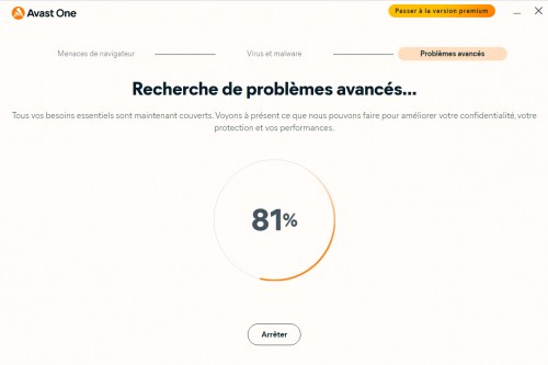 Interface d'accueil Avast One